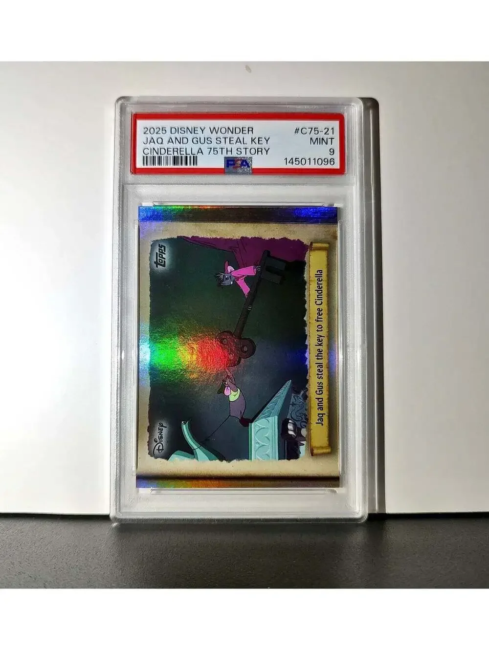 Jaq and Gus steal the key to free Cinderella 2025 Topps Disney #C75-21 PSA 9 MT